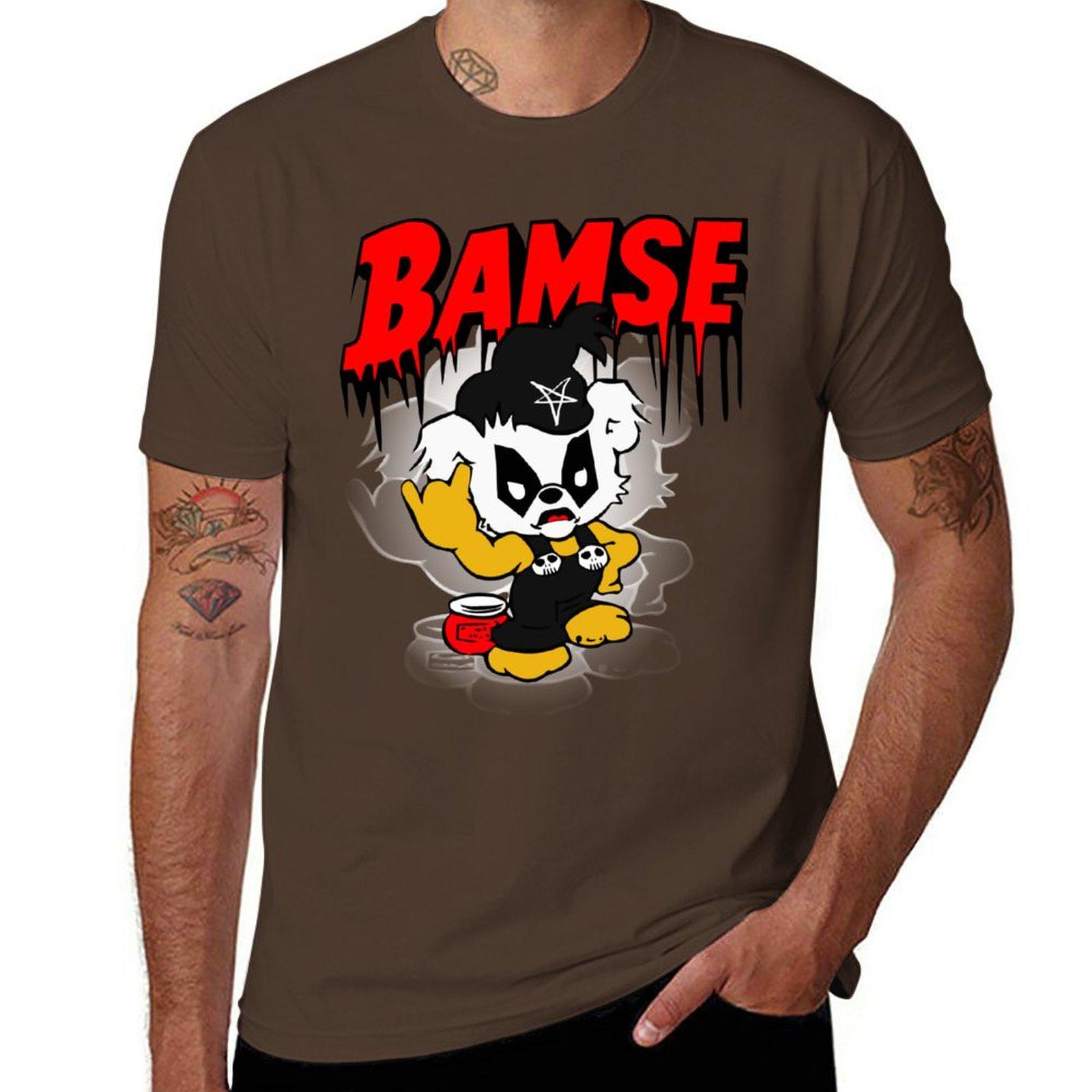

Нова Чорна Металева Футболка Bamse світшот чорна футболка тренувальні футболки для чоловіків M