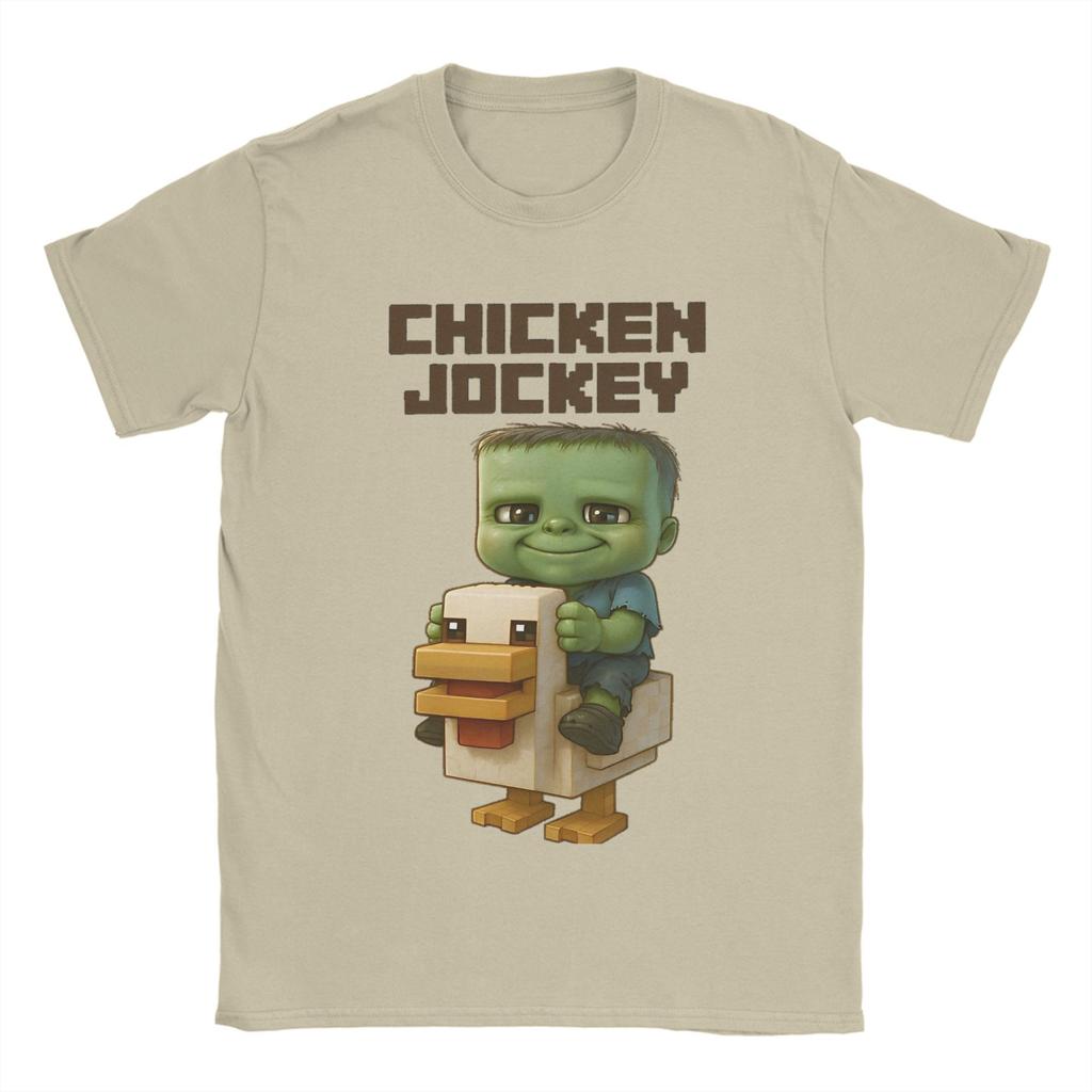 Chicken Jockey T Shirt Summer Cotton T Shirts For Male Harajuku Casual Tshirt Short Sleeve Y2K Basic Top Tees