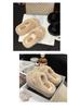 2025 Spring Women's Fuzzy Slippers: Thick Sole, 7cm Height Boost, Korean Style for Petite Women, Perfect for Autumn/Winter Wear.
