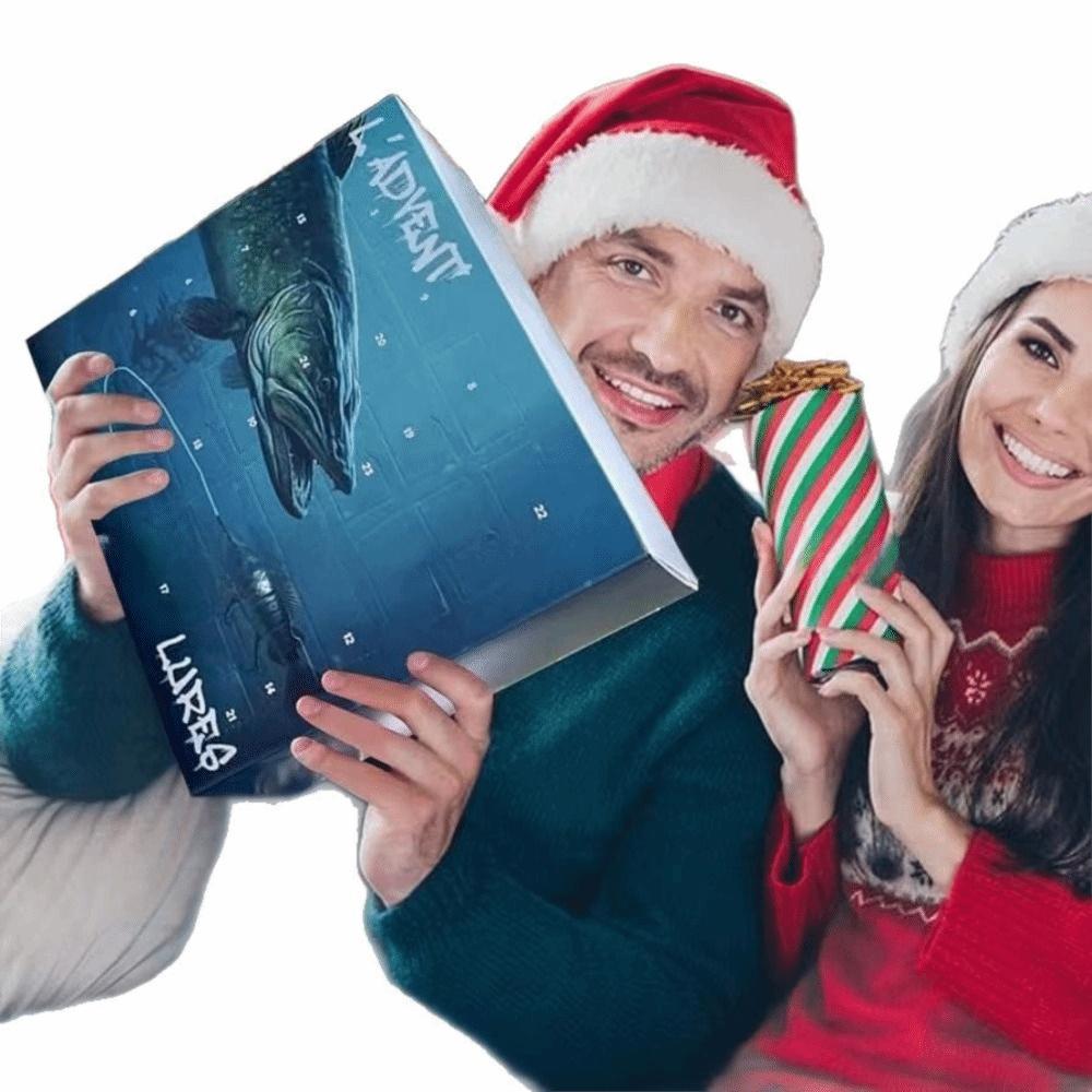 24 Days Countdown Fishing Lure Calendar Realistic Christmas Fishing Calendar  Men