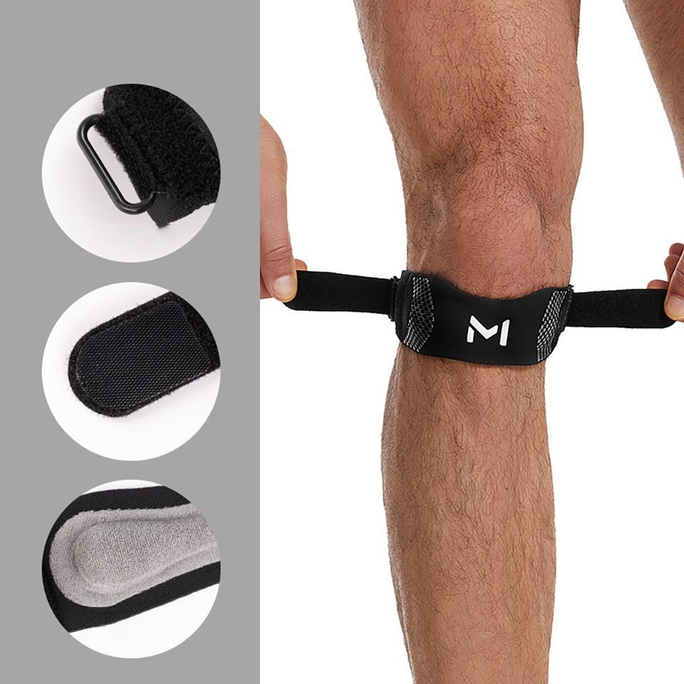 1 Stuk Patellabeschermers Super Licht Dun Sport Rennen Springen Bidirectionele Druk-Absorberende Schok-Absorberende Siliconen Zacht Verstelbare Modi Buiten zwarte grijze kleur
