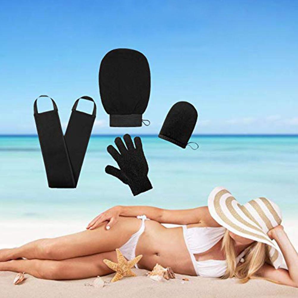 4er-Set Bräunungshandschuhe Körper Selbstbräunungsapplikator Wiederverwendbarer Selbstbräunungshandschuh Creme Lotion Mousse
