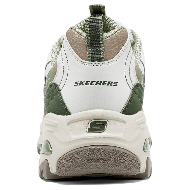 Skechers DLites 1.0 Fashion Comfortable Durable Low-Top Dad Shoes Women Sneaker White Green 150555-LTGR