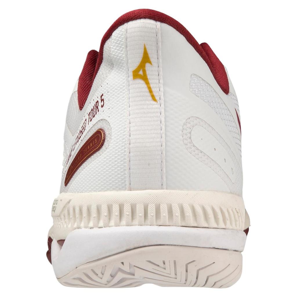 Mizuno Wave Exceed Tour 5 AC Comfortable Non-Slip Low-Top Tennis Shoes Unisex Sneakers White Red 61GA227164