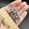 Stainless Steel Handicraft Key Ring Hanging Keychain Waist Buckle Matte Matte Bead Trinket Car Keyring Men Small Gift Decoration