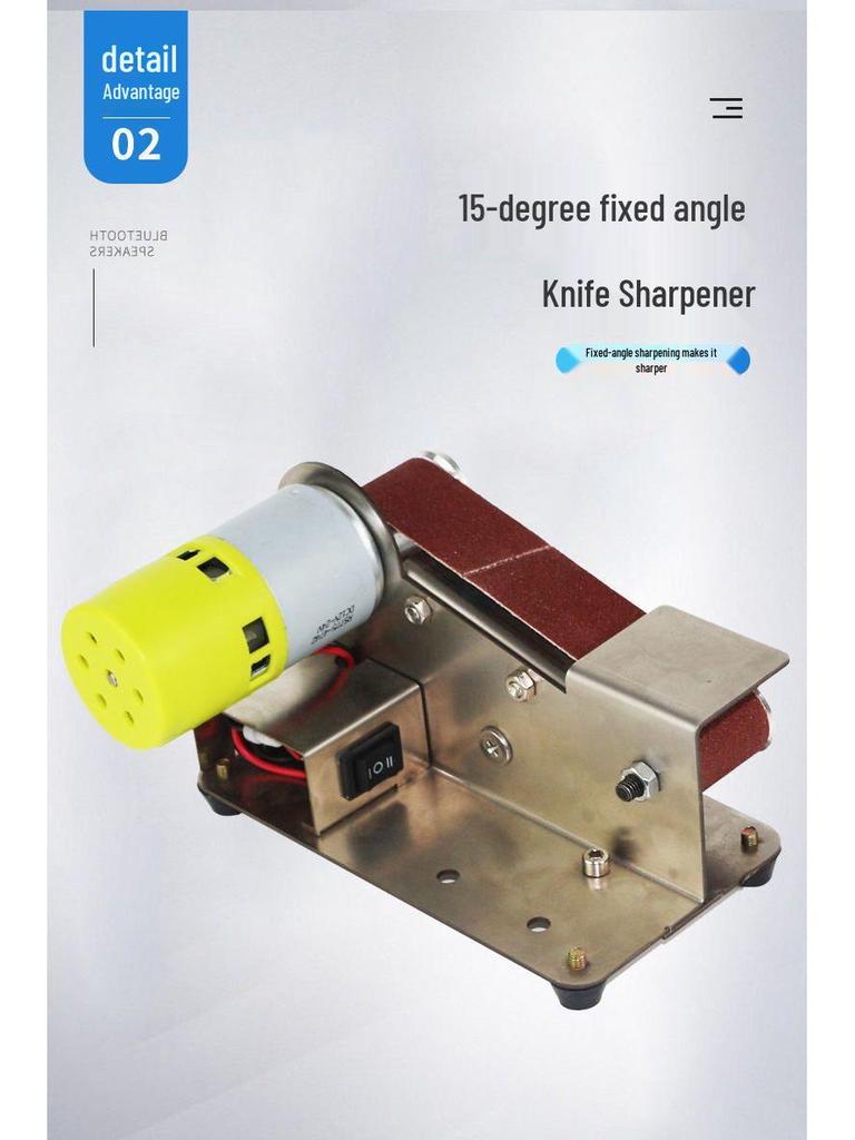 Compact Belt Sander & Knife Sharpener: 15° Angle DIY Polisher for Woodworking and Household Use