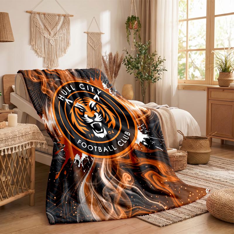 Hull City Football Print Flannel Blanket Soft Warm Sofa Bed Throw Blanket For Home Office Bedroom