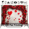 2D Romantic Love Heart Rose Backdrop Wedding Photography Background Banner