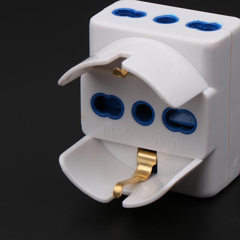 1 Piece 3 Ways Socket Italy Travel Plug Adapter Multi Port Outlet Italian Standard 10A 250V Home Appliances