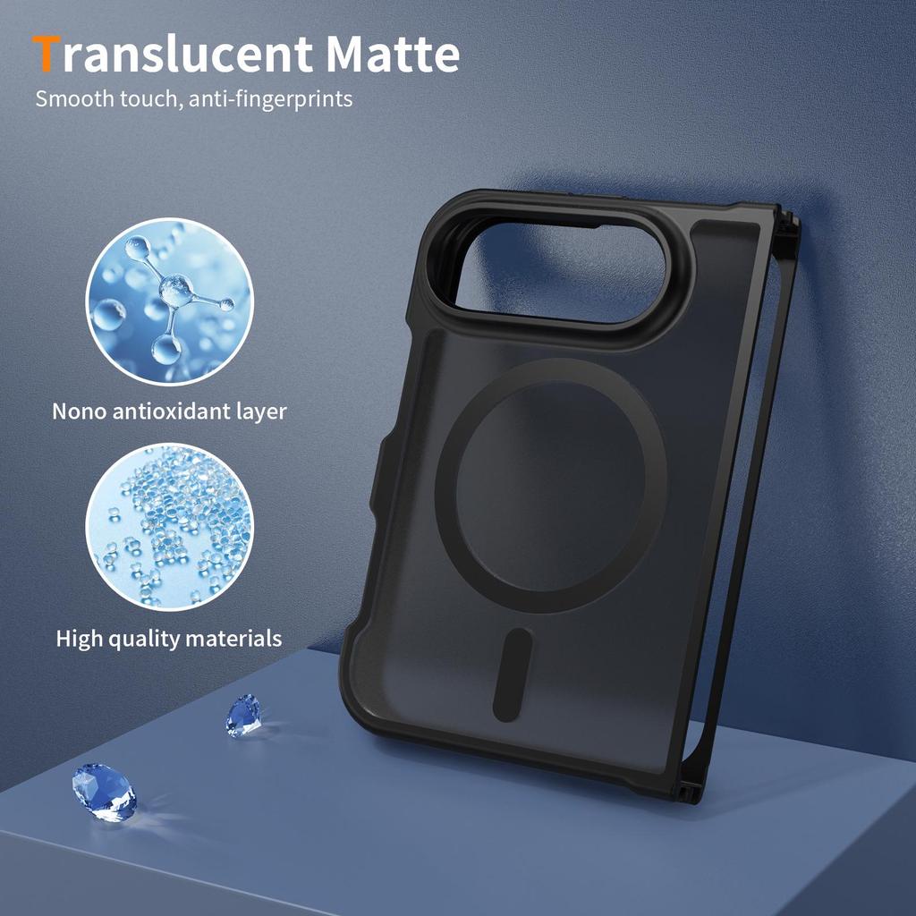 iPhone 18 Pro Fold Magnetic Frosted Semi-Transparent Protective Case