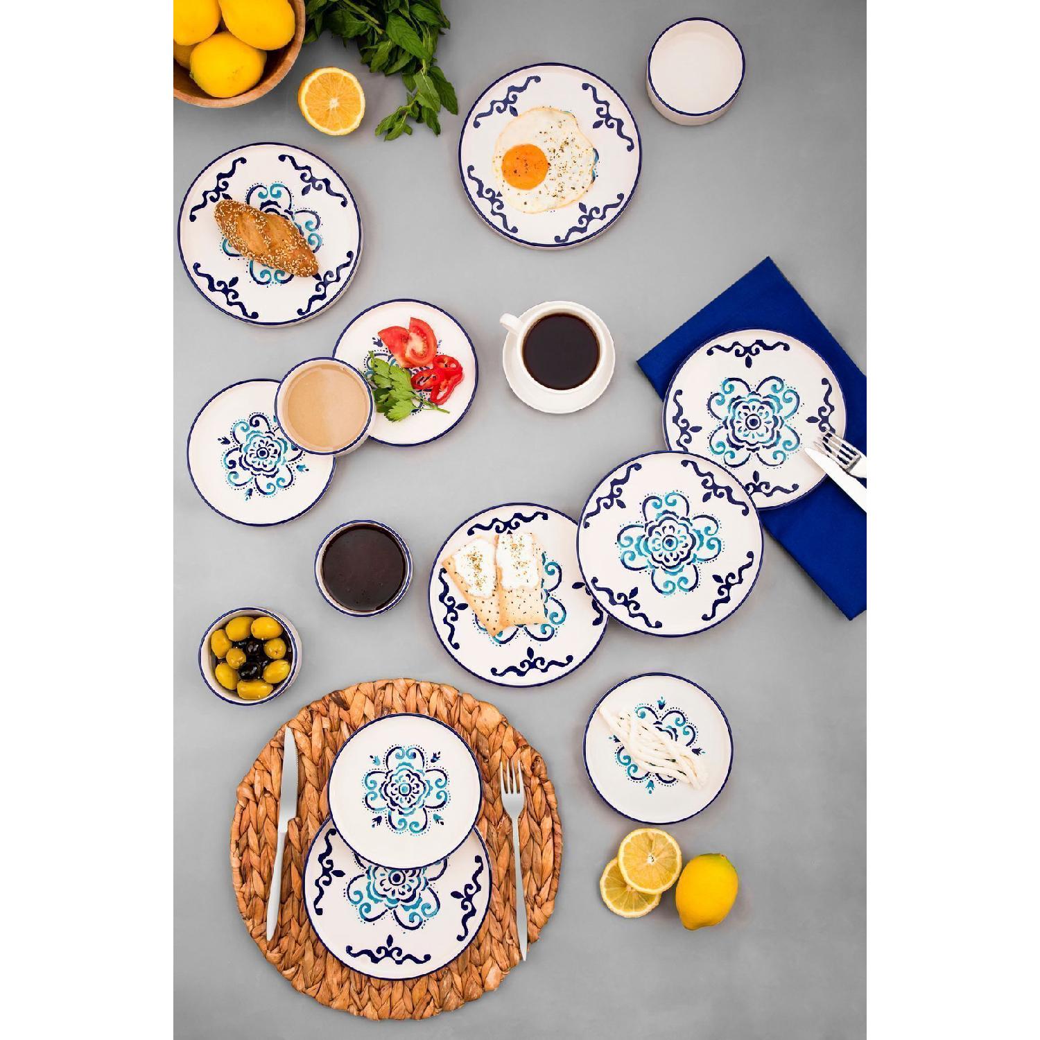 

Lux Ceramic Blue Marine 14 Piece Breakfast Set For 6 Persons
