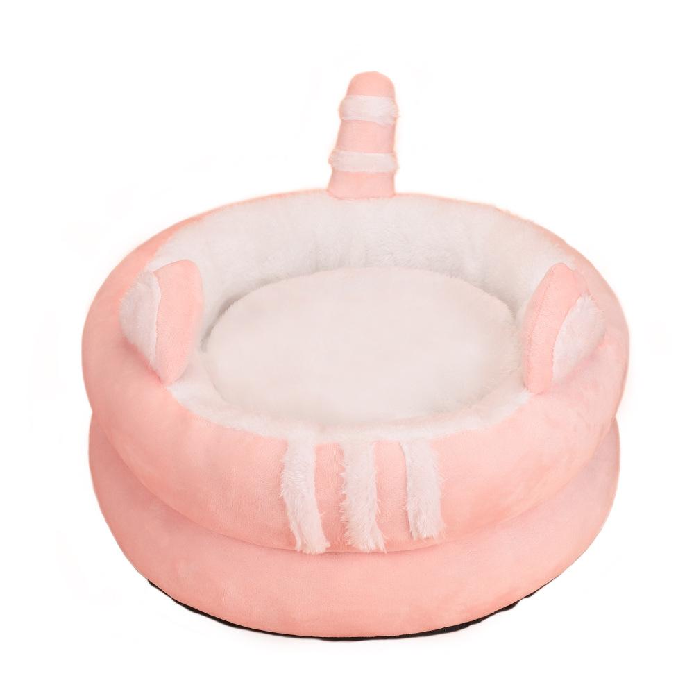 Doghouse Cathouse  Pet Nest  Arctic Velvet Cushion  Round Pet Bed Winter Warm Pet Supplies