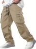 Men's Workwear Pants, European and American Men's Loose Straight Casual Pants, Men's Workwear Pocket Pants