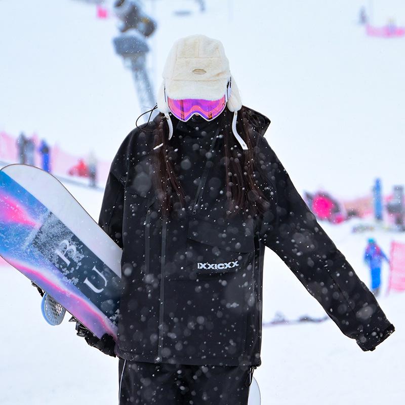 

Унисекс Модный Утепленный Лыжный Костюм: Универсальная куртка для одинарной/двойной доски и утолщенная ветровка Large чёрный