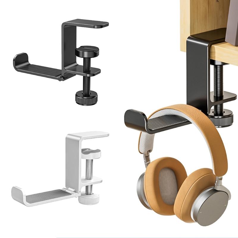 Metal Earphone Holder Under Desk Headphone Stand Headset Hanger with Adjustable Clamp Aluminum Hook