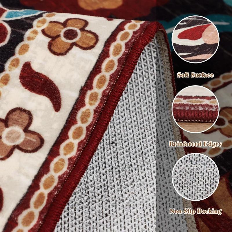 Pink Living Room Carpet Retro Butterfly Floral Print Bedroom Rug Machine Washable Non-slip Coffee Table Sofa Mats Tapis Alfombra