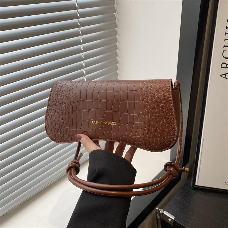Summer Solid Color Commuter Shoulder Messenger Bag Hand Carry Women's Bag Niche Texture Underarm Bag