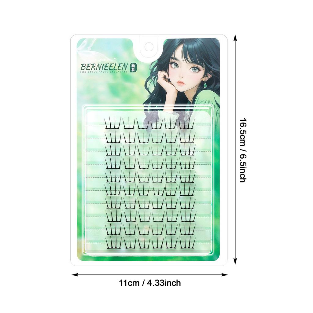 6/10 Rows Natural Manga False Eyelashes Korean Reusable Eyelashes Extension Individual Lashes Clusters Glue/No Glue Style