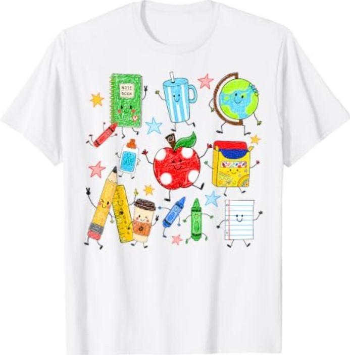 Cute School Supplies Back to School Teacher Student T-Shirt