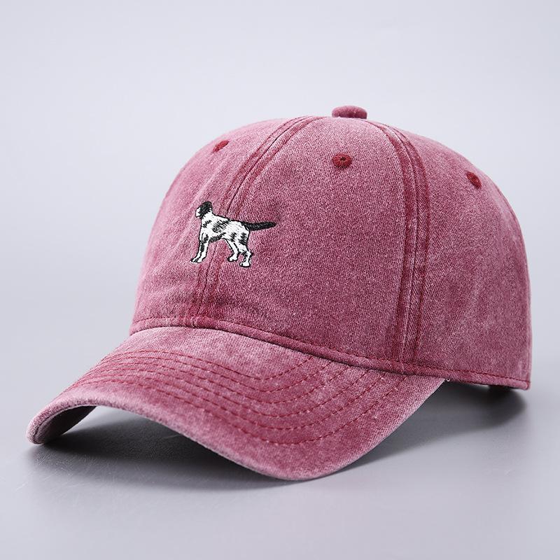 Cotton denim washed baseball cap embroidered animal truck female driver curved brim cap batch