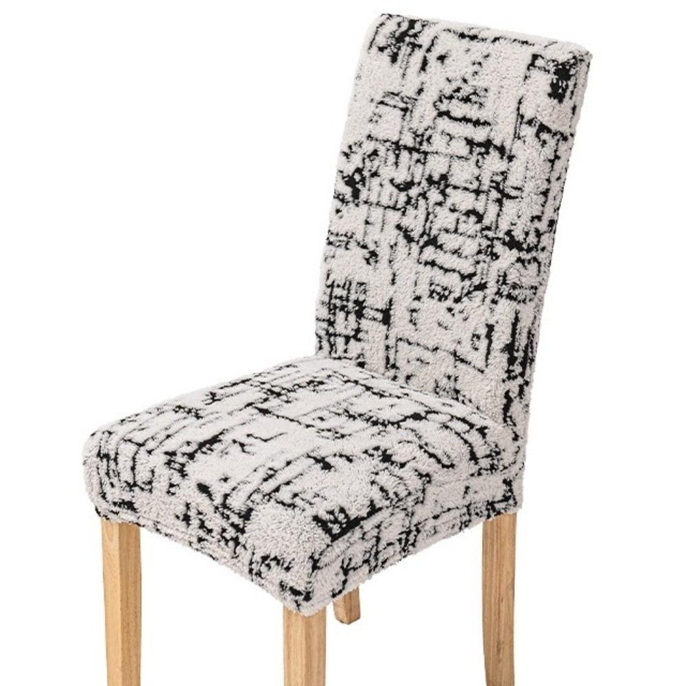 New Elastic Stretch Dining Chair Cover Thickened Warm Fleece Jacquard Chair Cushion Cover Long Waterproof Chair Protectors Home 5550₽