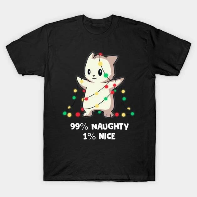 99 Percent Naughty Only 1 Percent Nice Christmas Made in Australia T-Shirt 2XL