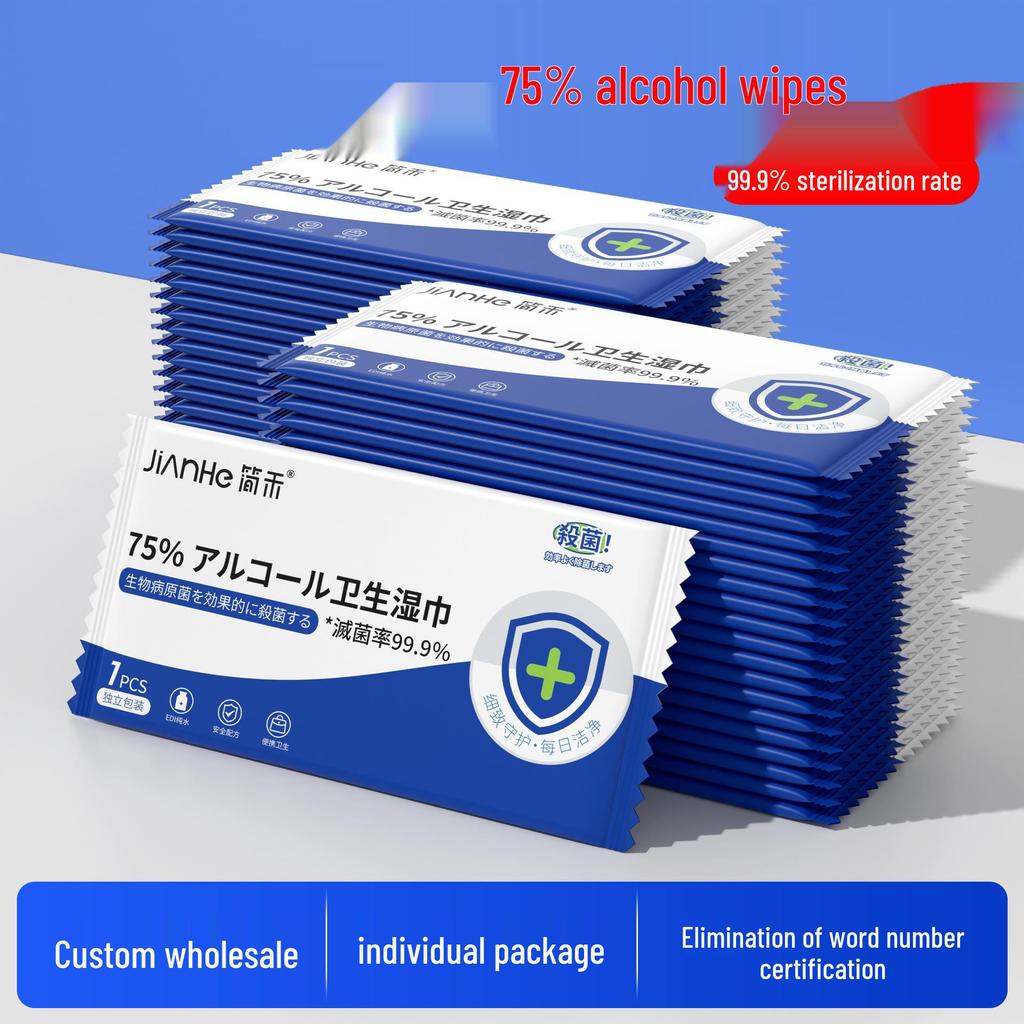 Portable 75% Alcohol Disinfection Wipes for Students - Disposable, Sterilizing, Stand-up Pack