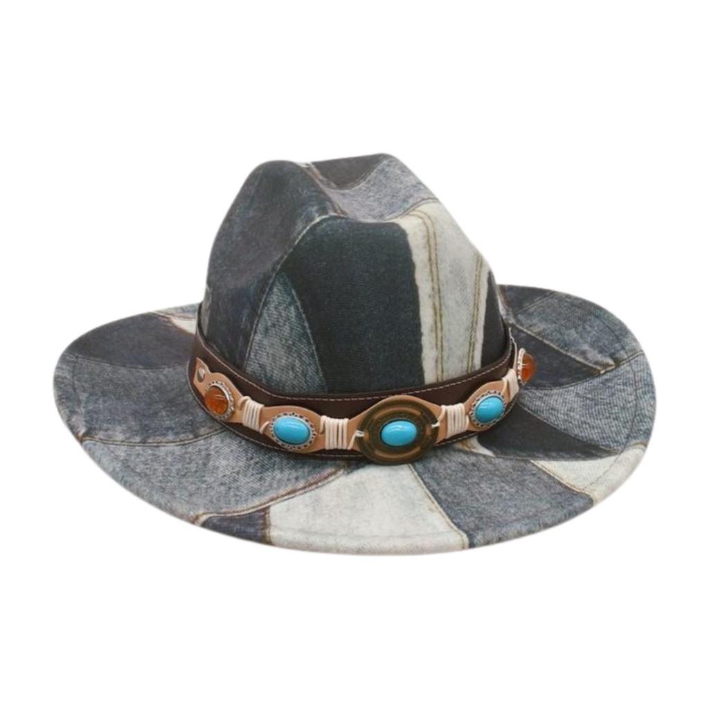 Travel Photography Vacation Stage Performance Jazz Hat Western Retro Cowboy Top Hat Ethnic Style Street Shot Felt Hat