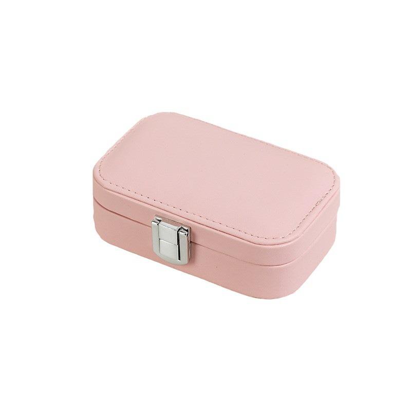 Solid Color Portable Jewelry Storage Box Large Capacity with Simple Design for Rings and Necklaces Small and Medium Sizes