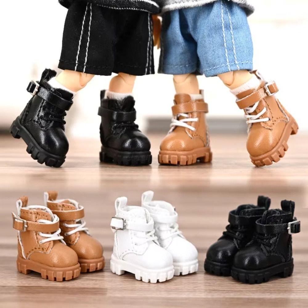 Dress Up Ob11 Shoes Pretend Play Obitsu 11 Doll Shoes DIY Toy Doll Leather Boots  1/12 Bjd