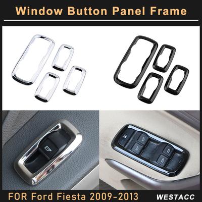 4 adet ABS Krom Araba Pencere Anahtarı Kaldırma Düğmesi panel etiketi Dekorasyon Kapak Trim Ford Fiesta MK7 2009 - 2013