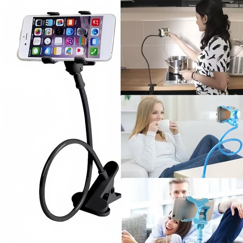70cm 360 Clip Mobile Phone Holder Stand Portable Flexible Lazy Bed Desktop Bracket Smartphones Desk Bed Mount Stand Base Support