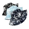 Palm Tree Fisherman Hat With Large Brim 100% Polyester Windproof Waterproof Sun Protection For Summer