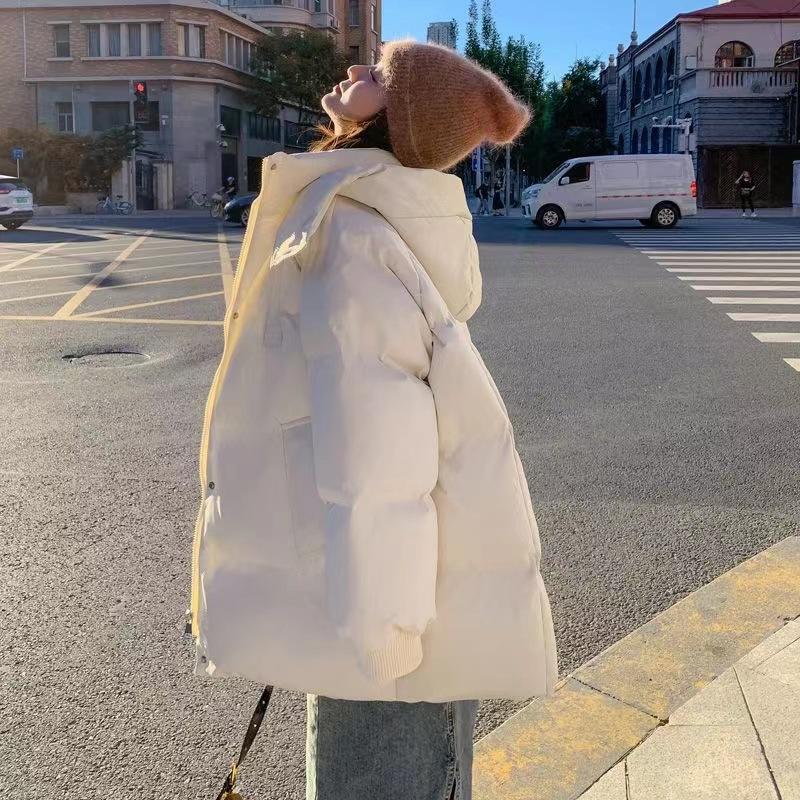 Down and padded jacket women's winter 2025 new Korean version loose mid-length thickened bread jacket padded jacket
