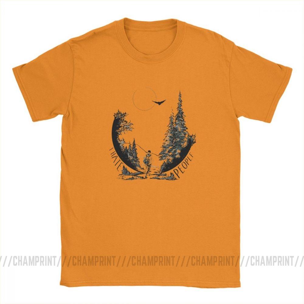 Herren T-Shirts Ich hasse Leute Camping Wandern Liebhaber Vintage Oberteile Wandern Trekking T-Shirts Rundhals