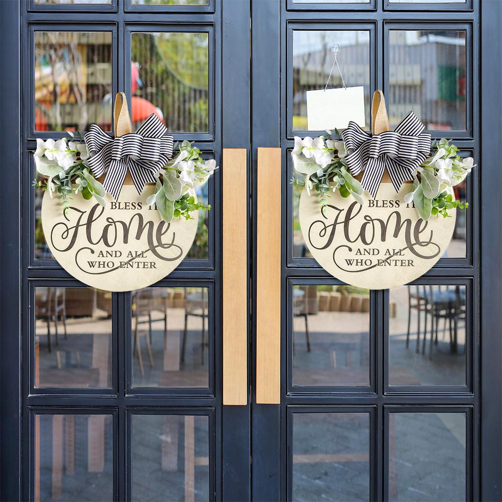 Sign Welcome Farm Outdoor Yard Decor With Artificial Flowers And Bow Butterfly
