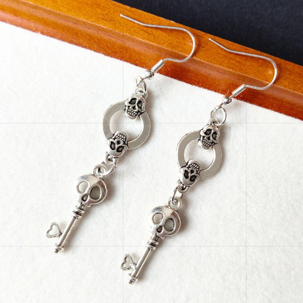 Halloween Skull & Spider Statement Earrings