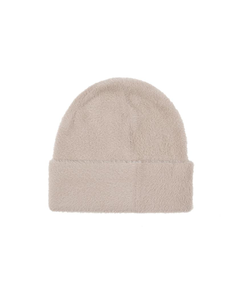 Bajal Va Square Jacquard Angora Beanie Beige