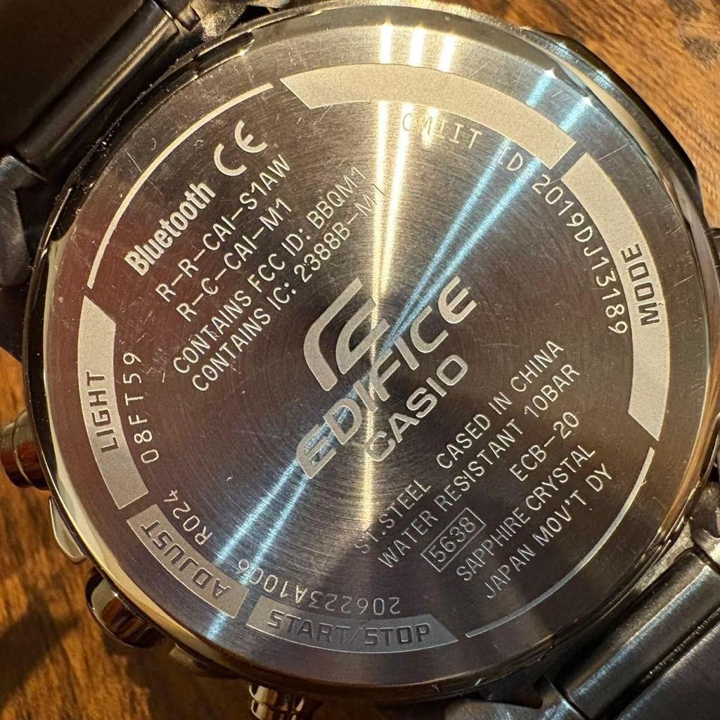 Used New CASIO Edifice Bluetooth Men's Watch 10 ATM Water Resistant