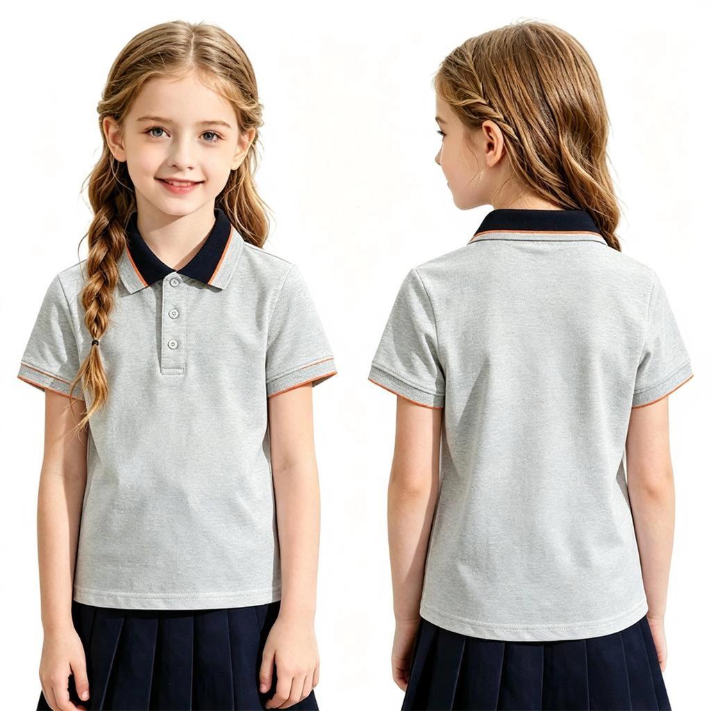Kids Quick-Dry Shirt Short Sleeve for School Uniform Daily Wear