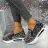Trendy Brand Shiny Sequin Decorated Fashion Sneakers New Style Women's High Quality Comfortable Thick Sole Casual Women's Shoes