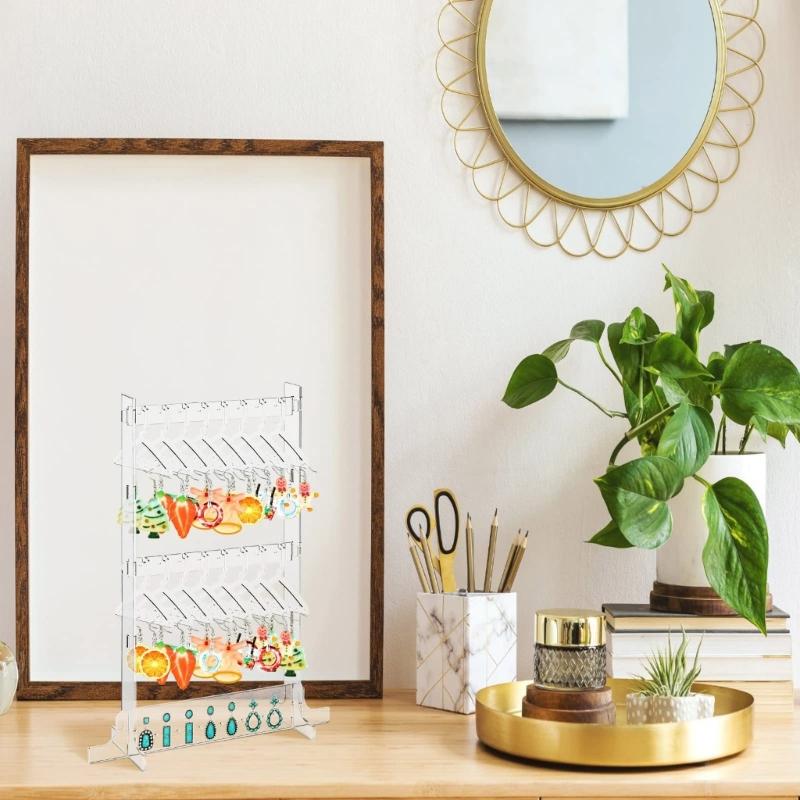 Dangle Earring Hanging Organizer Acrylic Ear Studs Display Rack for Retail Show Personal Exhibition Earring Holder Stand