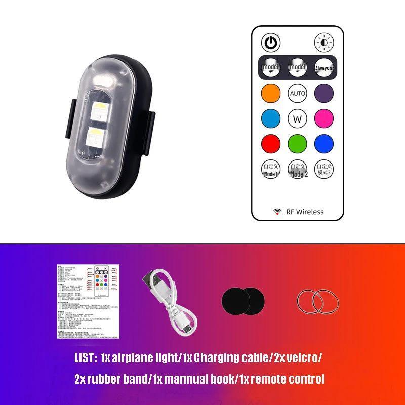 Universal Wireless Remote-Control LED Navigation Light for Airplanes, Cars, Motorcycles, and Drones