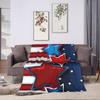 4th of July USA Flannel Blanket  Warm Soft Throw Blanket for Bedroom Airplane Travel Aesthetic Bedspread Sofa Bed Cover