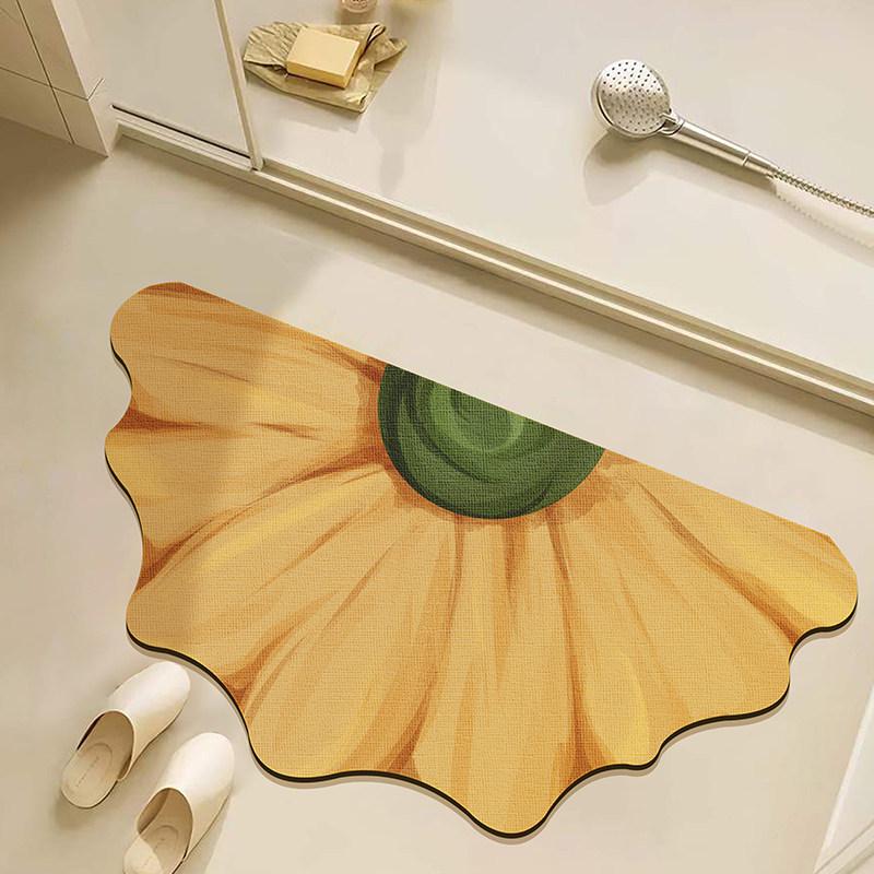 Irregular Flower Shape Non-slip Diatom Mud Bathroom Floor Mat