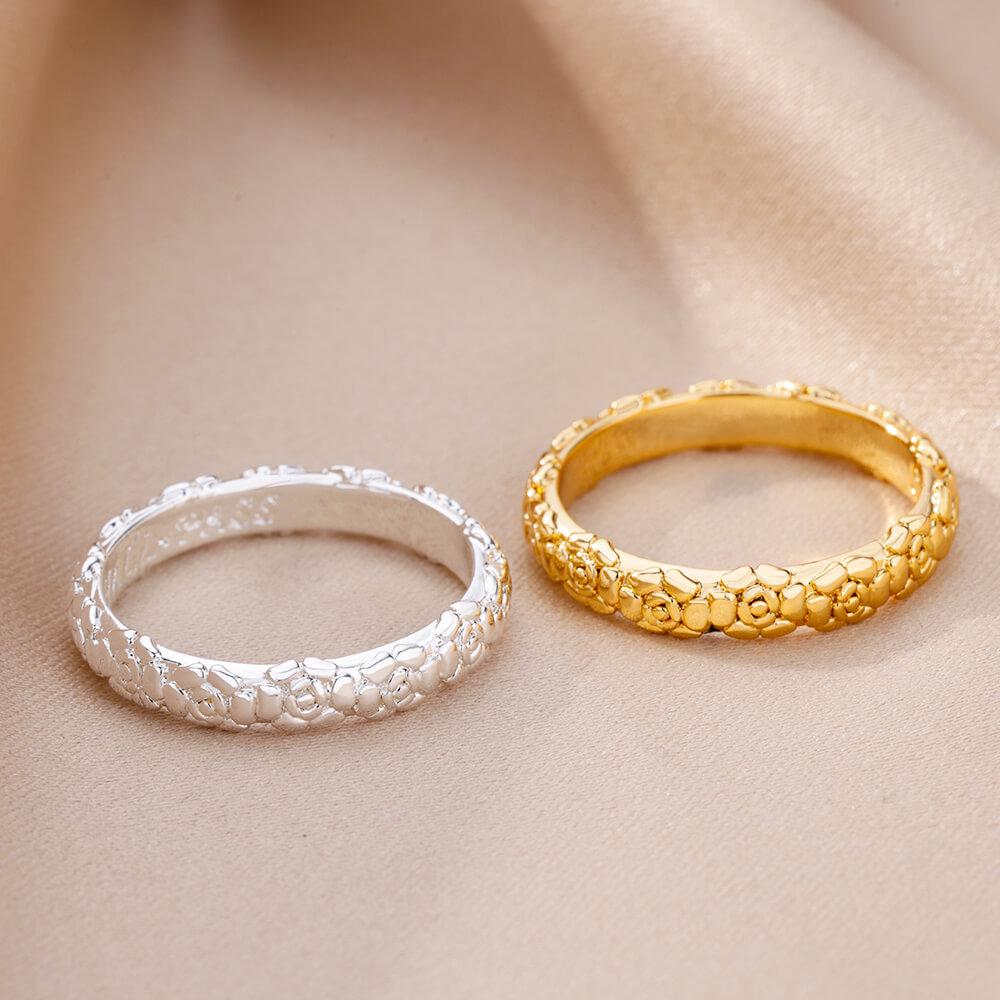 

Кольцо с геометрическим узором из нержавеющей стали с позолотой 18 карат, ювелирное изделие унисекс Gold