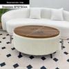 Stylish Compact Storage Combo: Round Coffee Table & Sofa Side Table Set