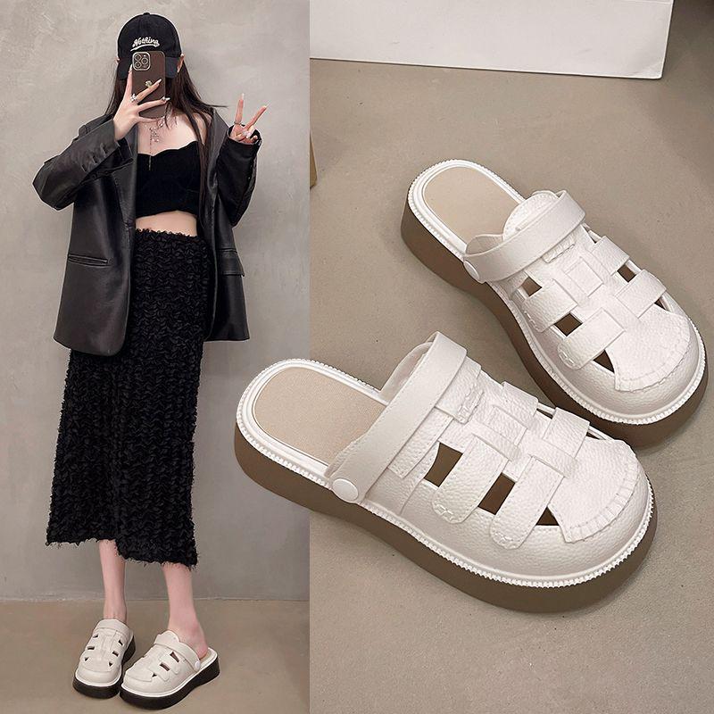 

Женские клоги на толстой подошве с круглым носком: Пляжная и уличная обувь слипоны с вентиляционными отверстиями 40/41 коричневый