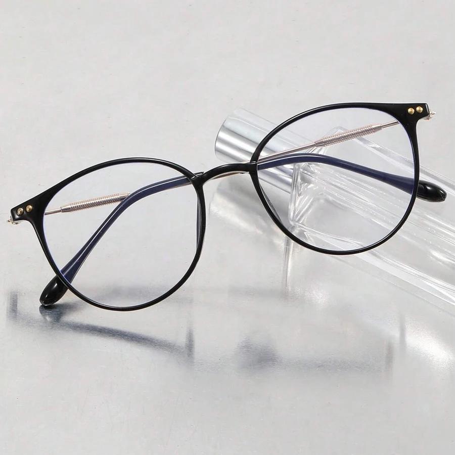 Fashion Anti-blue Light Round Reading Glasses Vintage Women Eyeglasses Retro Ultralight HD Eye Protection Presbyopia Glasses