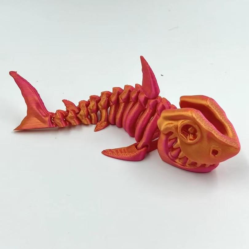 3D Printed Movable Joint Shark Toy - Creative Gift for Kids